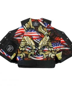 Hot Leathers VSM1065 Men's Black'Wooded Eagle' Conceal And Carry Side Lace Leather Vest Motorcycle Vests