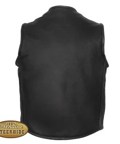 Motorcycle Vests Hot Leathers VSM5001 Men's USA Made Premium Steerhide Leather Vest With Gun Pocket