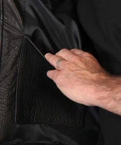 Motorcycle Vests Hot Leathers VSM5001 Men's USA Made Premium Steerhide Leather Vest With Gun Pocket