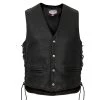 Hot Leathers VSM5003 Men's USA Made Extra Long Back Premium Steerhide Leather Vest Motorcycle Vests