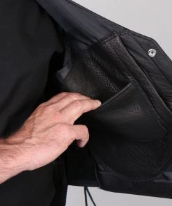 Hot Leathers VSM5003 Men's USA Made Extra Long Back Premium Steerhide Leather Vest Motorcycle Vests