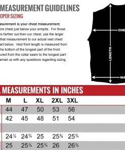 Hot Leathers VSM5003 Men's USA Made Extra Long Back Premium Steerhide Leather Vest Motorcycle Vests