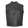 Hot Leathers VSM5004 Men's USA Made Covered Zipper Premium Leather Vest Motorcycle Vests
