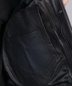 Hot Leathers VSM5004 Men's USA Made Covered Zipper Premium Leather Vest Motorcycle Vests