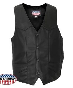 Hot Leathers VSM5006 Men's USA Made Classic Premium Leather Vest
