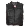 Motorcycle Vests Hot Leathers VSM5009 Men's Premium USA Made Leather V Neck Zipper Front Vest