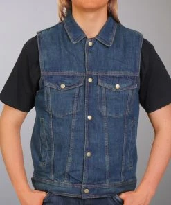 Hot Leathers VSM6001 Men's Blue Denim Vest