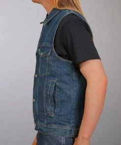 Hot Leathers VSM6001 Men's Blue Denim Vest