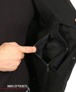 Motorcycle Vests Hot Leathers VSM6102 Men's Classic Black Denim Vest With Side Laces