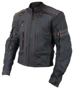 Vulcan VTZ910 Men's Matte Black'Street' Motorcycle Leather Armored Jacket