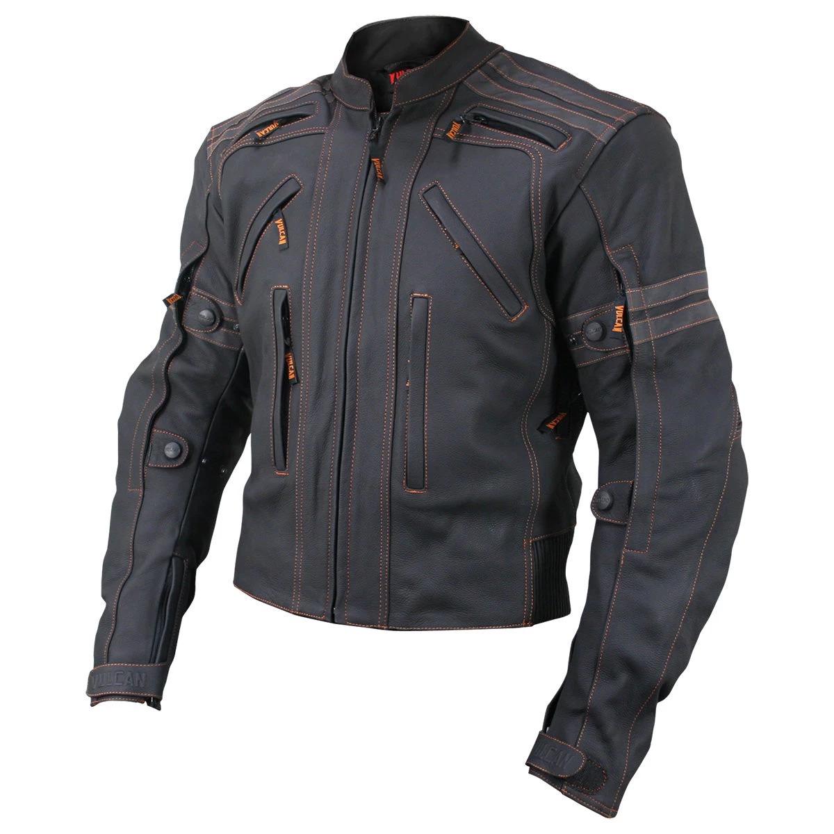 Vulcan VTZ910 Men's Matte Black 'Street' Motorcycle Leather Armored Jacket