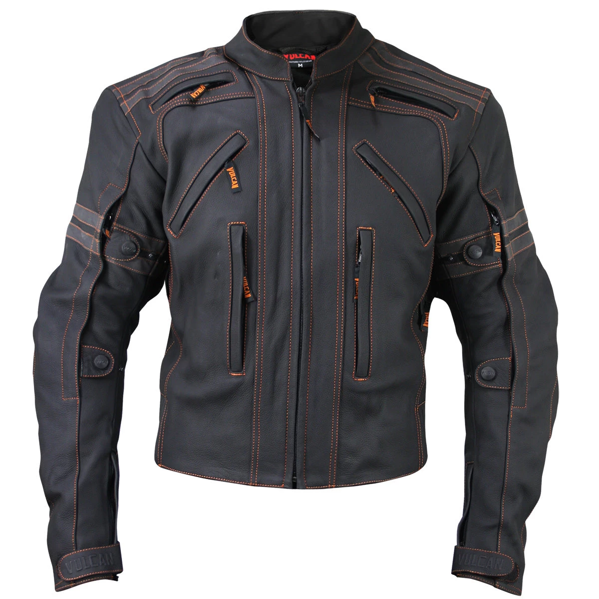 Vulcan VTZ910 Men's Matte Black 'Street' Motorcycle Leather Armored Jacket