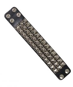 Riding Gear Hot Leathers WBA1001 3-Row Pyramid Stud Wrist Band