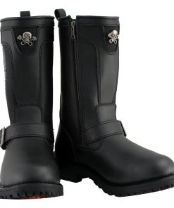 Xelement Footwear Riding Gear Xelement X19405 Men's Black Tribal Skull Boots With Poron Insoles