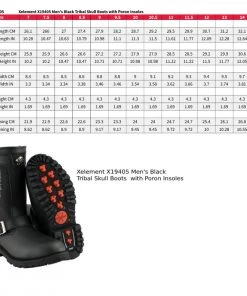 Xelement Footwear Riding Gear Xelement X19405 Men's Black Tribal Skull Boots With Poron Insoles