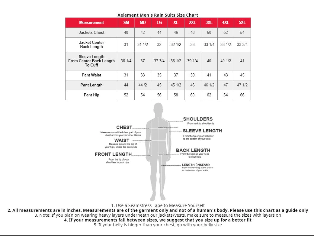 Xelement RN4760 Men's Black 2-Piece Motorcycle Rain Suit With Boot Straps Riding Gear