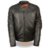 Leather Motorcycle Jackets Milwaukee Leather MLM1510 Men's Black Leather Scooter Jacket With Reflective Skull