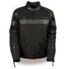 Milwaukee Leather MPM1735 Men's Black Textile Scooter Jacket With Leather Trim Motorcycle Jackets