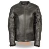 Leather Motorcycle Jackets Milwaukee Leather SH1924 Women's Black 3/4 Length Vented Leather Jacket