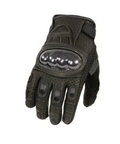 Xelement XG298 Men's Black'Knuckle Protect' Leather Protective Racing Gloves
