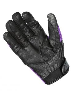 Xelement XG80208 Women's Black And Purple Mesh Cool Rider Motorcycle Gloves Riding Gear