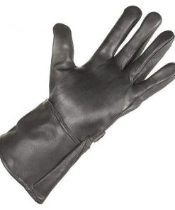 Xelement XG864 Men's Black Deerskin Leather Gauntlet Gloves Riding Gear