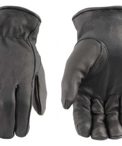 Genuine Leather Men’s XG013 Black Deerskin Motorcycle Riding Gloves Riding Gear