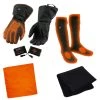 Xelement XG17501SET Men’s Black Heated Textile & Leather Gauntlet Gloves And MP79905 Heated Socks Riding Gear
