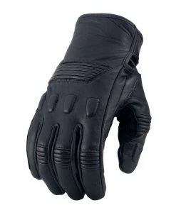 Riding Gear Xelement XG17503 Men's Black Leather'Flex' Racing Gloves