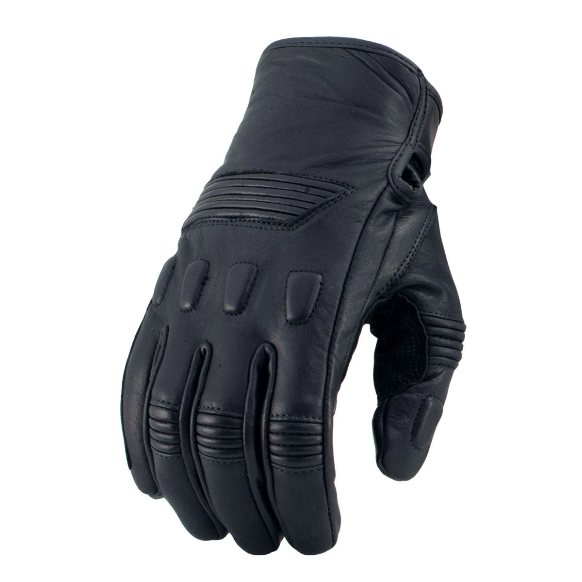 Riding Gear Xelement XG17503 Men's Black Leather 'Flex' Racing Gloves
