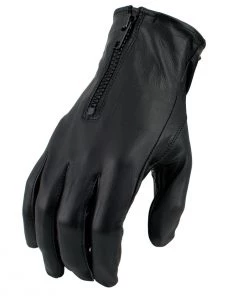 Genuine Leather Riding Gear Men’s XG2054 Black Biker Leather Motorcycle Riding Gloves