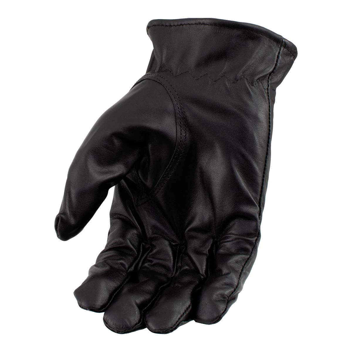 Genuine Leather Men’s XG2055 Black Winter Biker Leather Motorcycle Riding Gloves