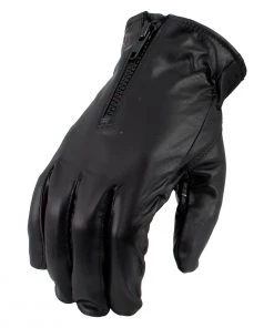 Genuine Leather Men’s XG2055 Black Winter Biker Leather Motorcycle Riding Gloves