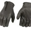 Riding Gear Xelement XG37531 Men's Black Unlined Leather Gloves With Zipper Closure