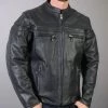 Milwaukee Leather Men's Leather Jacket With Double Reflective Piping Leather Motorcycle Jackets