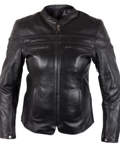 Xelement XS6332 'Road Queen' Ladies Black Cowhide Leather Jacket With X-Armor Protection