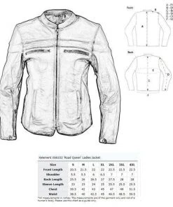 Xelement XS6332'Road Queen' Ladies Black Cowhide Leather Jacket With X-Armor Protection