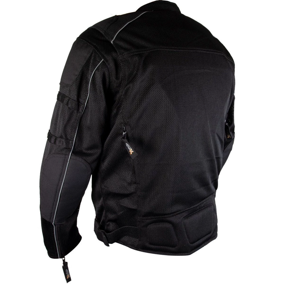 Xelement XS6557 Men's 'Troubled' Black All-Weather Mesh Jacket With X-Armor Protection