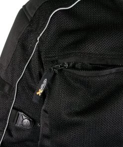 Xelement XS6557 Men's'Troubled' Black All-Weather Mesh Jacket With X-Armor Protection