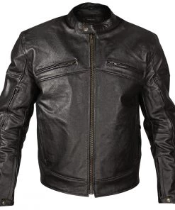 Xelement XSPR105 Men's 'The Racer' Black Armored Leather Racing Jacket Leather Motorcycle Jackets