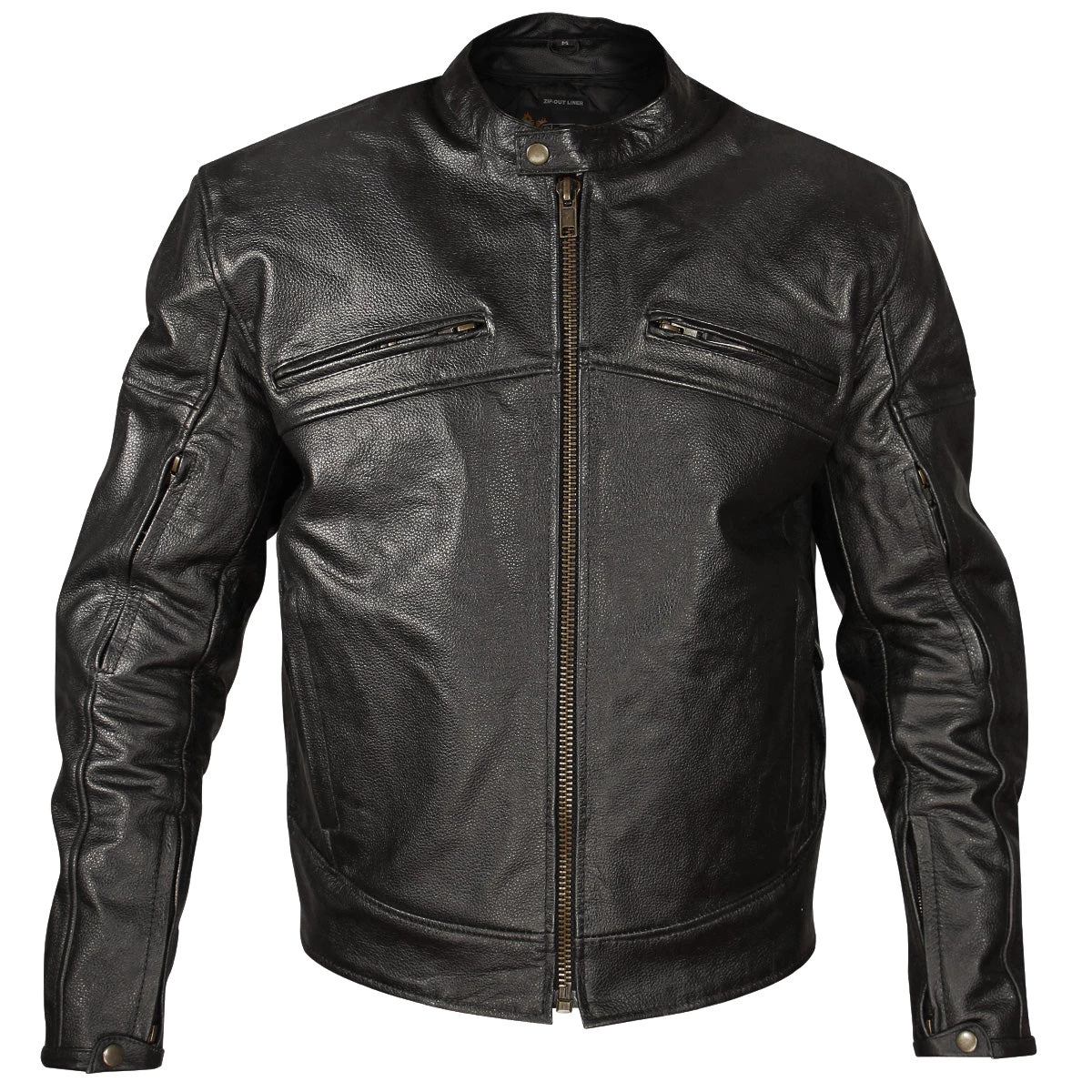 Xelement XSPR105 Men's 'The Racer' Black Armored Leather Racing Jacket Leather Motorcycle Jackets