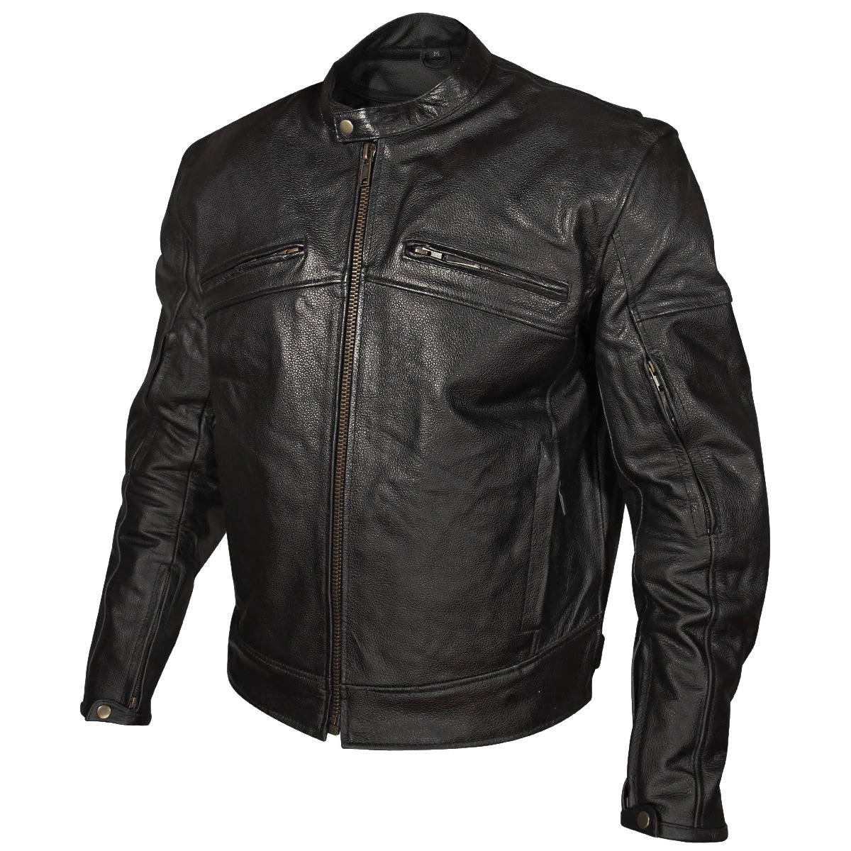 Xelement XSPR105 Men's 'The Racer' Black Armored Leather Racing Jacket Leather Motorcycle Jackets