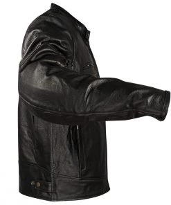 Xelement XSPR105 Men's'The Racer' Black Armored Leather Racing Jacket Leather Motorcycle Jackets