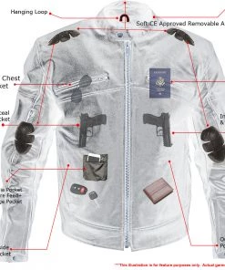 Xelement XSPR105 Men's 'The Racer' Black Armored Leather Racing Jacket Leather Motorcycle Jackets