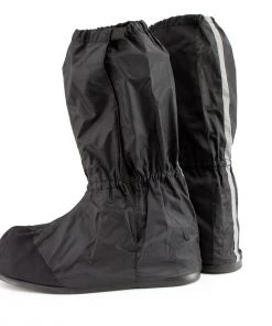 Genuine Leather Riding Gear Unisex XS002 Black Full Coverage Hard Walking Sole Motorcycle Rain Boot Covers