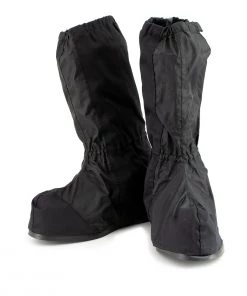 Genuine Leather Riding Gear Unisex XS002 Black Full Coverage Hard Walking Sole Motorcycle Rain Boot Covers