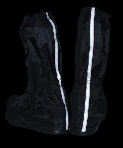 Genuine Leather Riding Gear Unisex XS002 Black Full Coverage Hard Walking Sole Motorcycle Rain Boot Covers