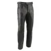 Genuine Leather Men’s XS1000 Classic Black Leather Motorcycle Over Pants With Deep Jean Style Pockets