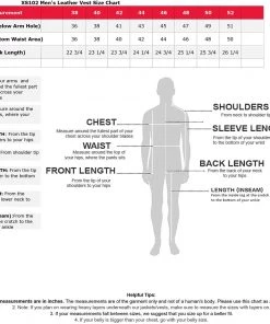 Genuine Leather Motorcycle Vests Men’s XS102 Black Classic Motorcycle Vest