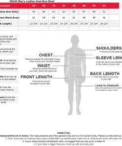 Genuine Leather Men’s XS103 Classic Black Side Laced Biker Leather Vest Motorcycle Vests